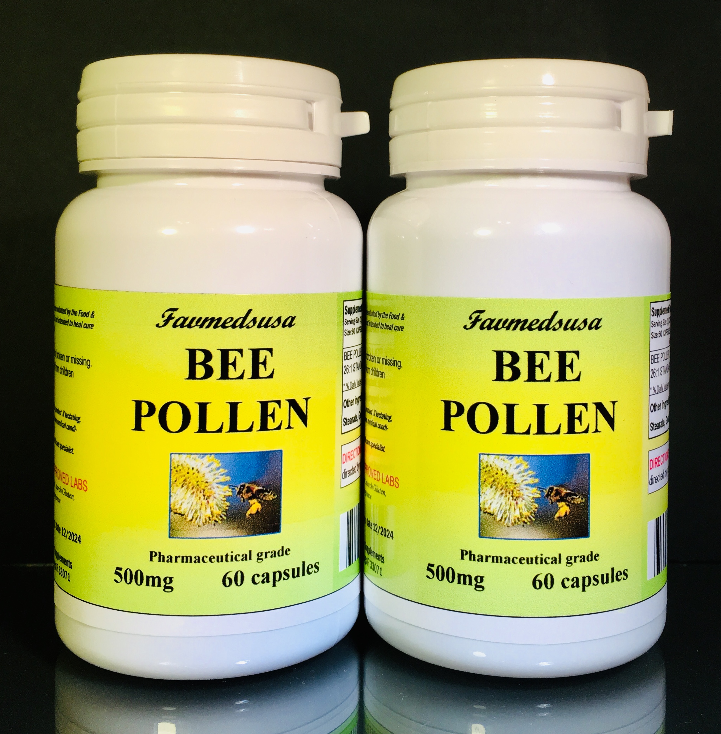 Bee Pollen 500mg - 120 (2x60) capsules
